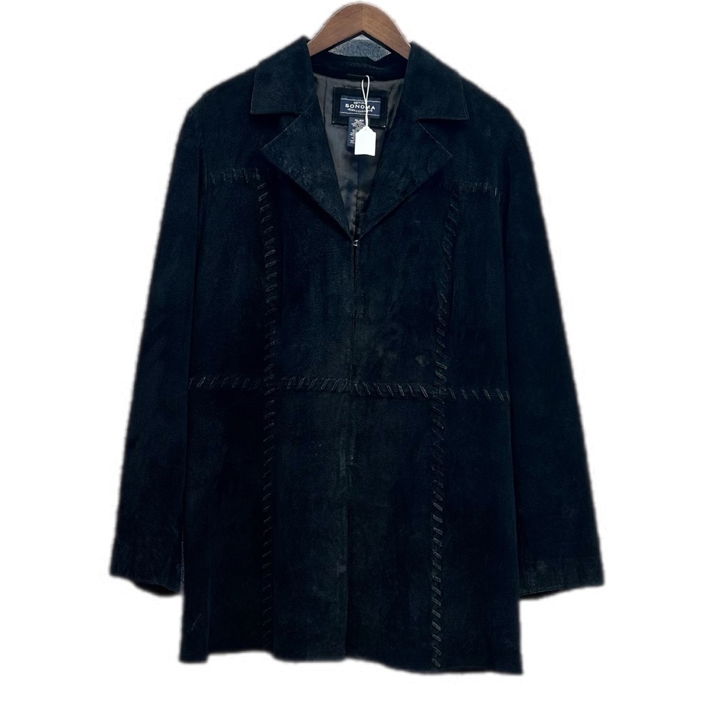 Y2K Vintage Sonoma Genuine Suede Leather Jacket w/ whipstitch detailing Size XL